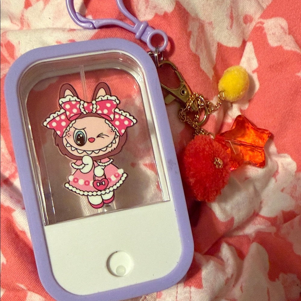 Labubu perfume holder with Pom Pom